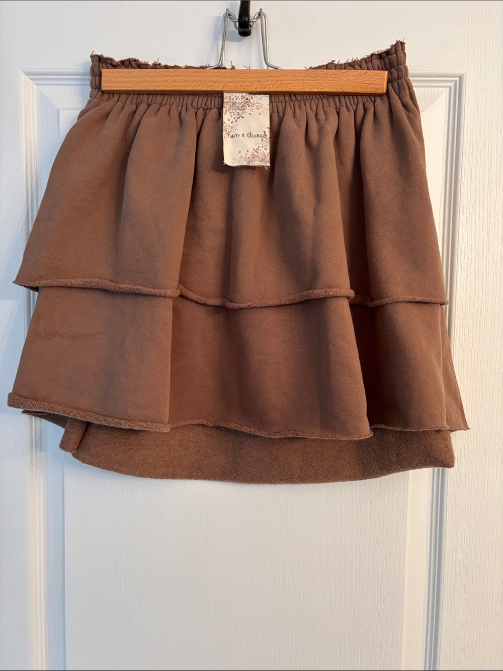 Hem & Thread Brown Layered Mini Skirt